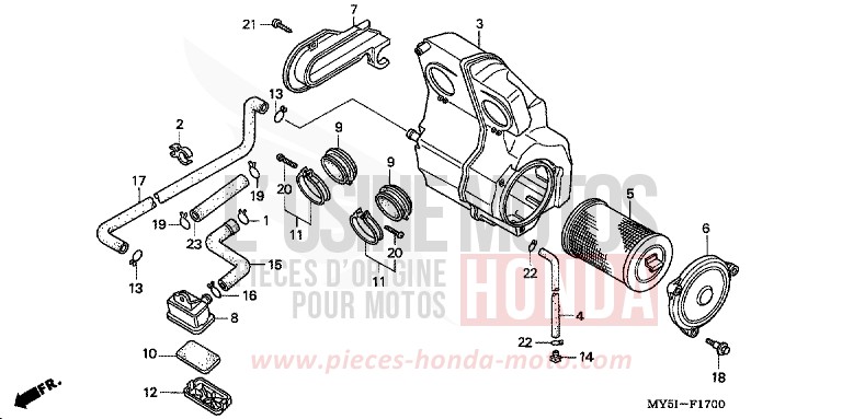 LUFTFILTER von CB1300 Super Bold'or ABS RICH RED METALLIC (R255) von 2002